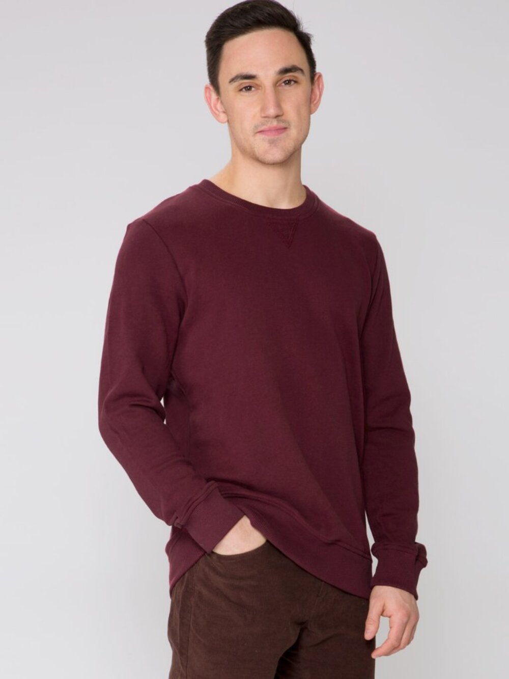 NWT Alternative Apparel Men's French Terry Crew Neck Black Cherry Size XL